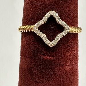 💯Authentic David Yurman Diamond Quadrafoil 18kt ring.